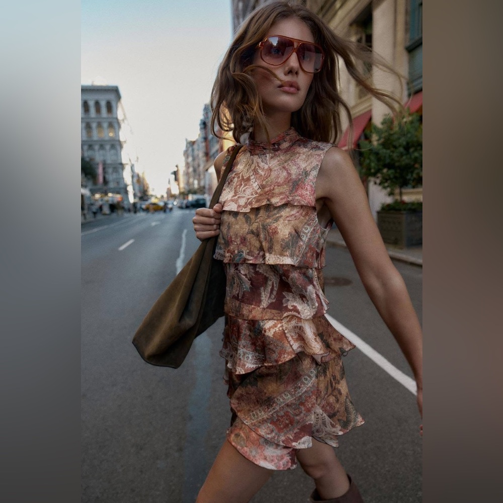 Zara Multicolor Layered Mini Dress